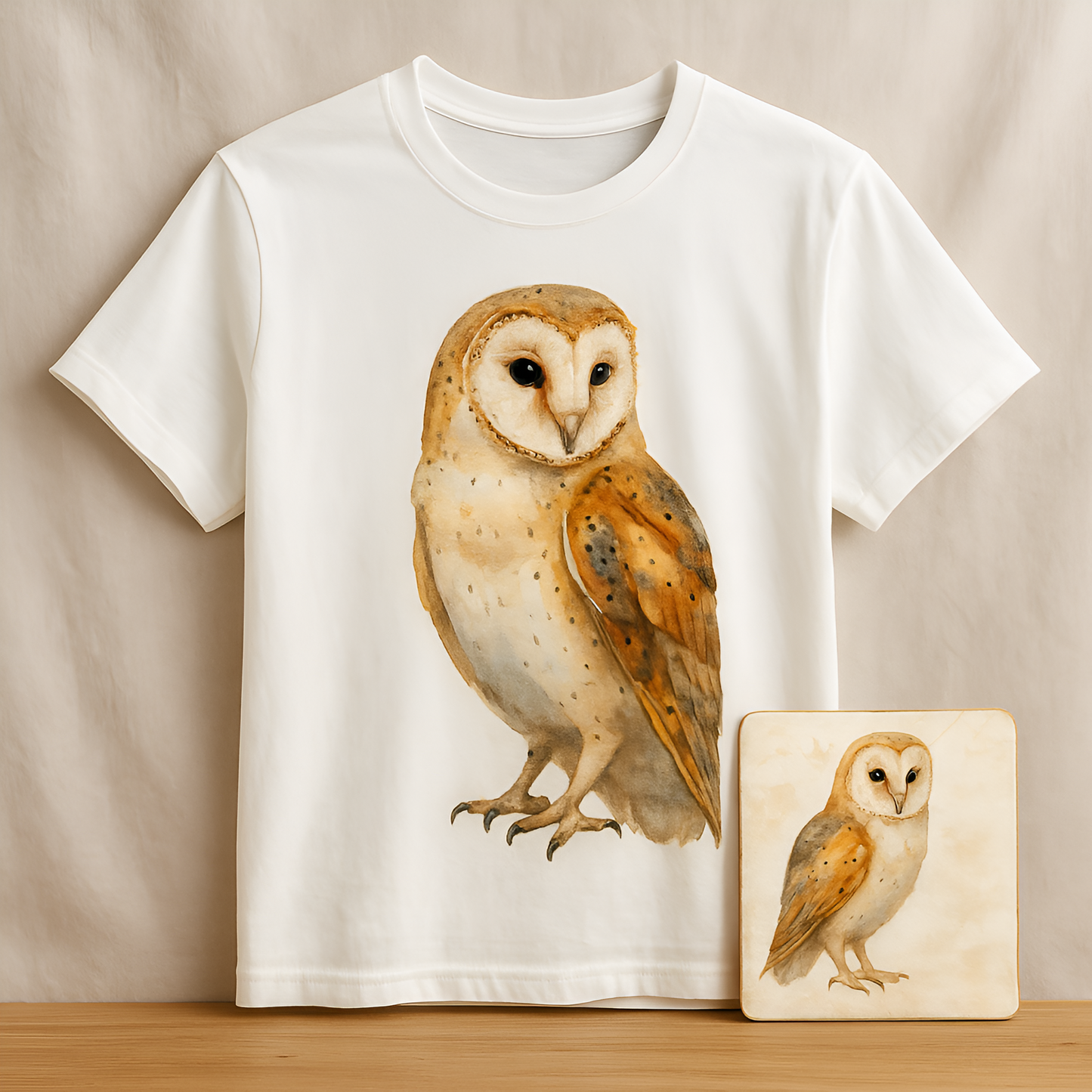 Watercolor Barn Owls Clipart Set: 48 PNG Designs with Transparent Background (Digital Download)