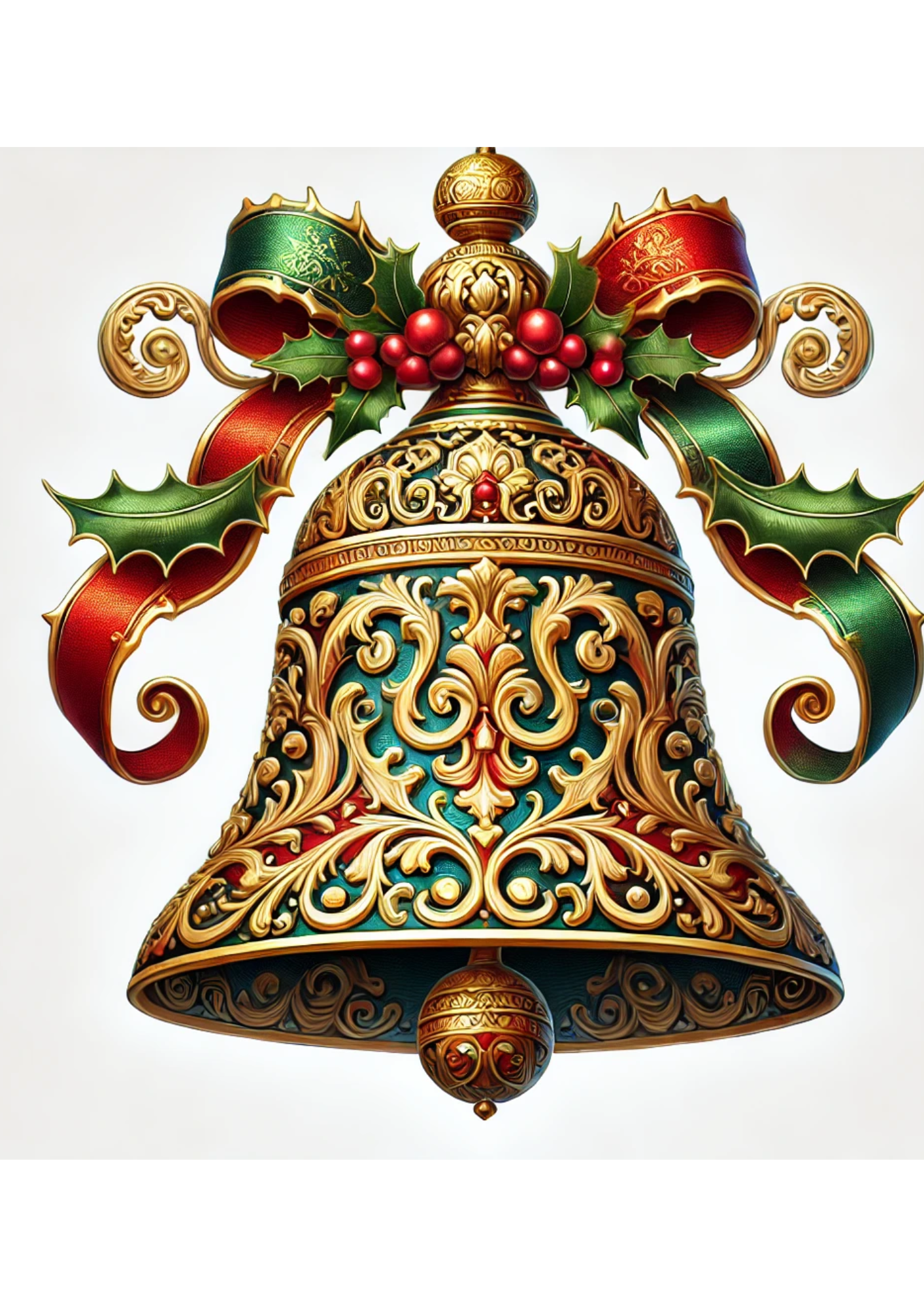 Sticker Sheet / Greeting Card – Baroque Christmas Bell Full Cat. No. 2790