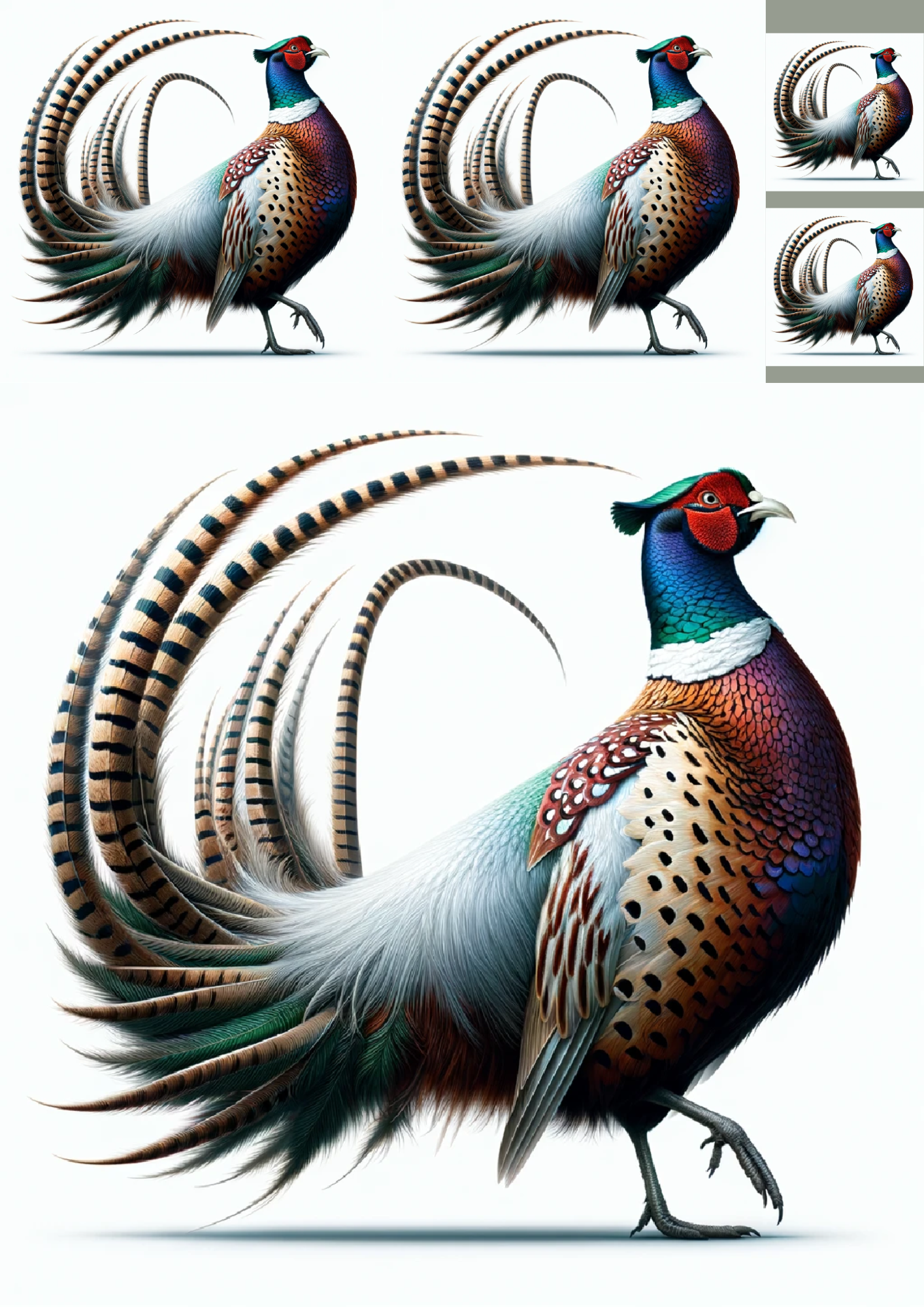 Sticker Sheet / Greeting Card – Pheasant Collage Cat No. 1047