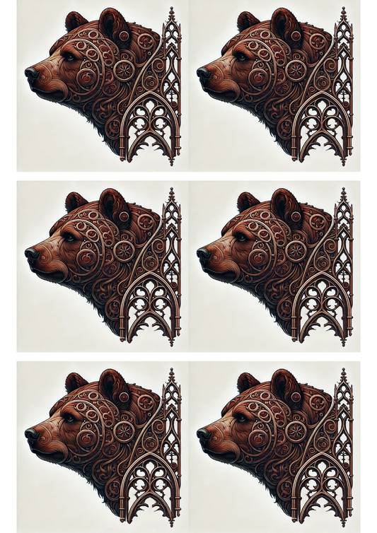 Sticker Sheet Bear Gothic Style Full Cat. No. 1699