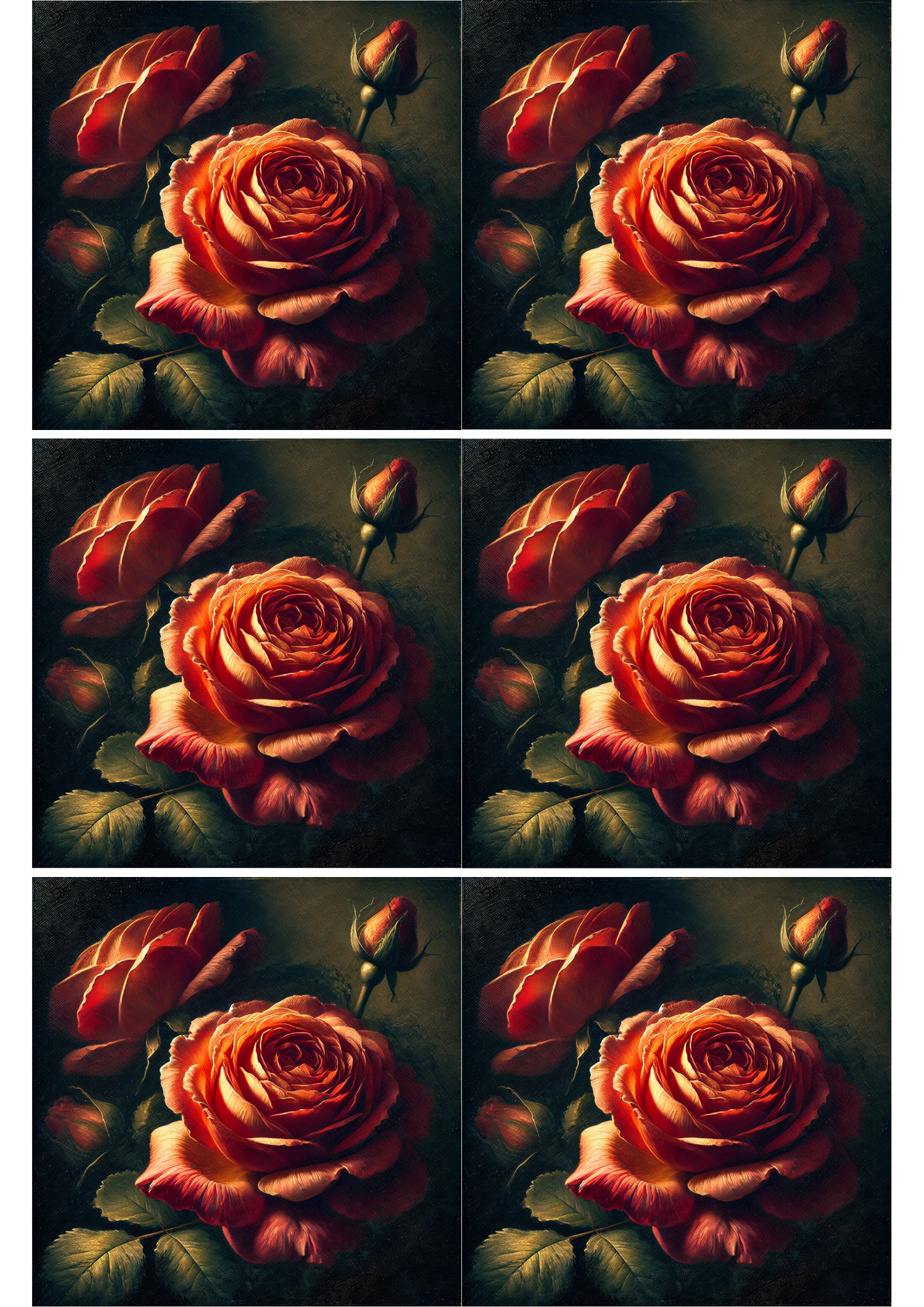 Sticker Sheet / Greeting Card – Beautiful Rose Collage Cat. No. 1762