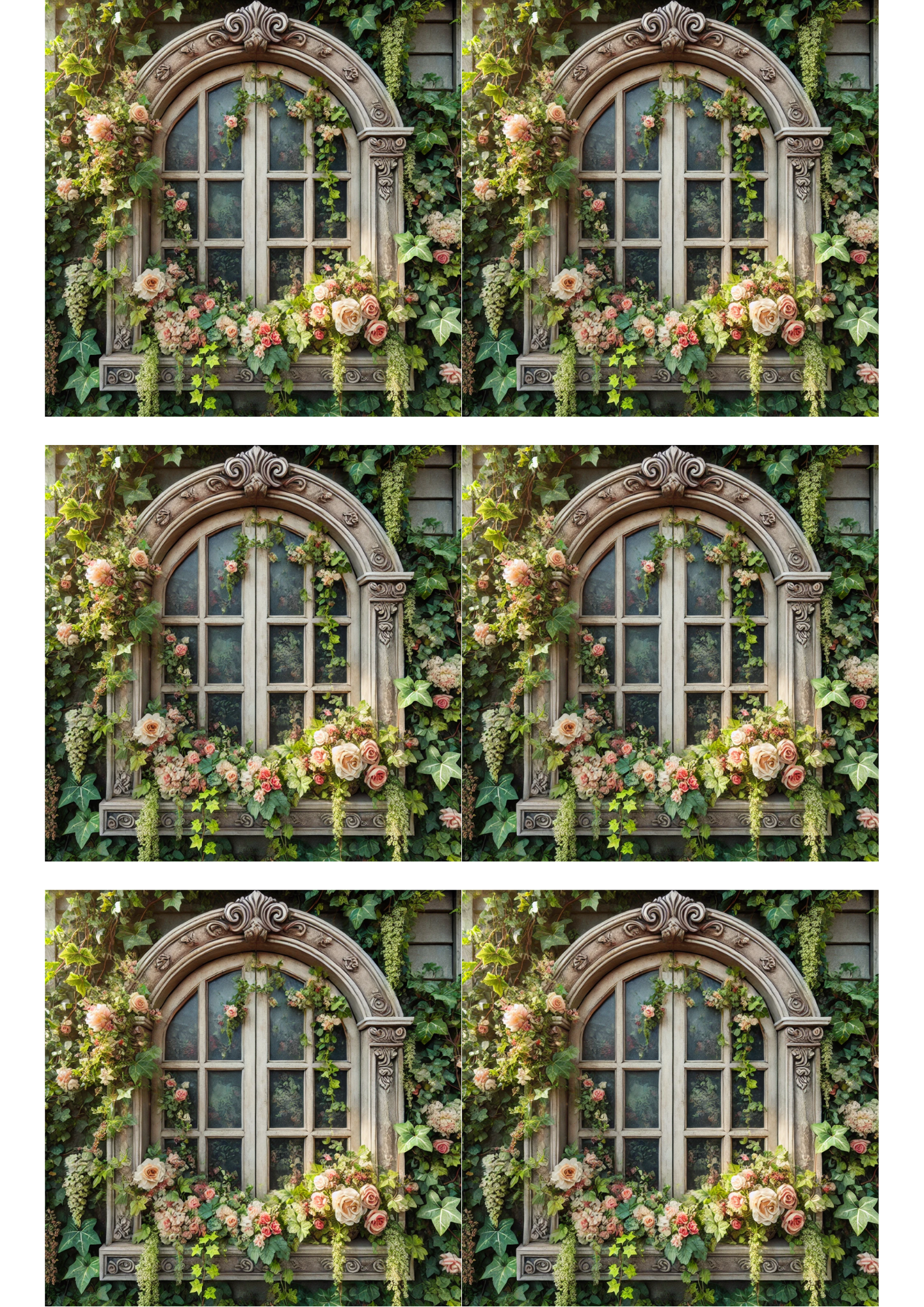 Sticker Sheet / Greeting Card – Beautiful Window Collage Cat. No. 1718