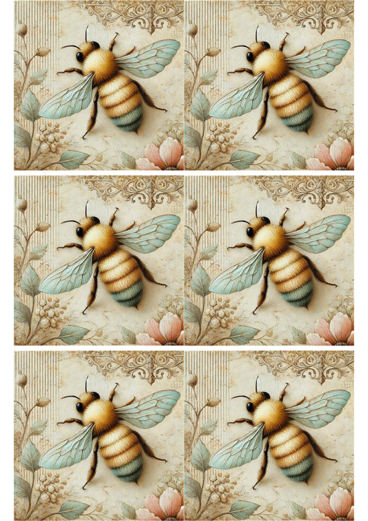 Sticker Sheet Bee Shabby Chic Collage Cat. No. 1766