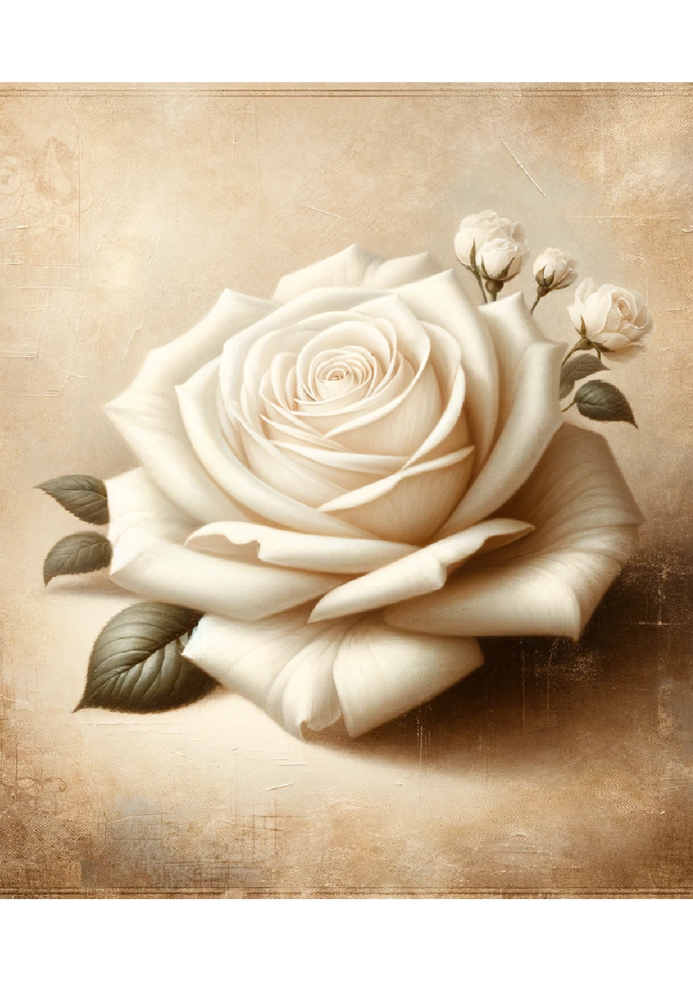 Sticker Sheet / Greeting Card – White Rose Vintage Full Cat. No. 1667