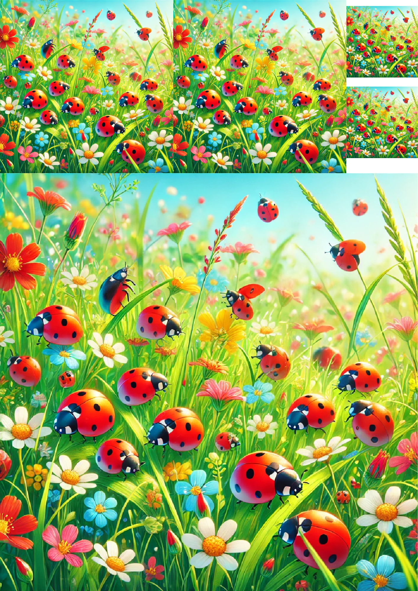 Sticker Sheet / Greeting Card – Ladybugs Collage Cat. No. 1425