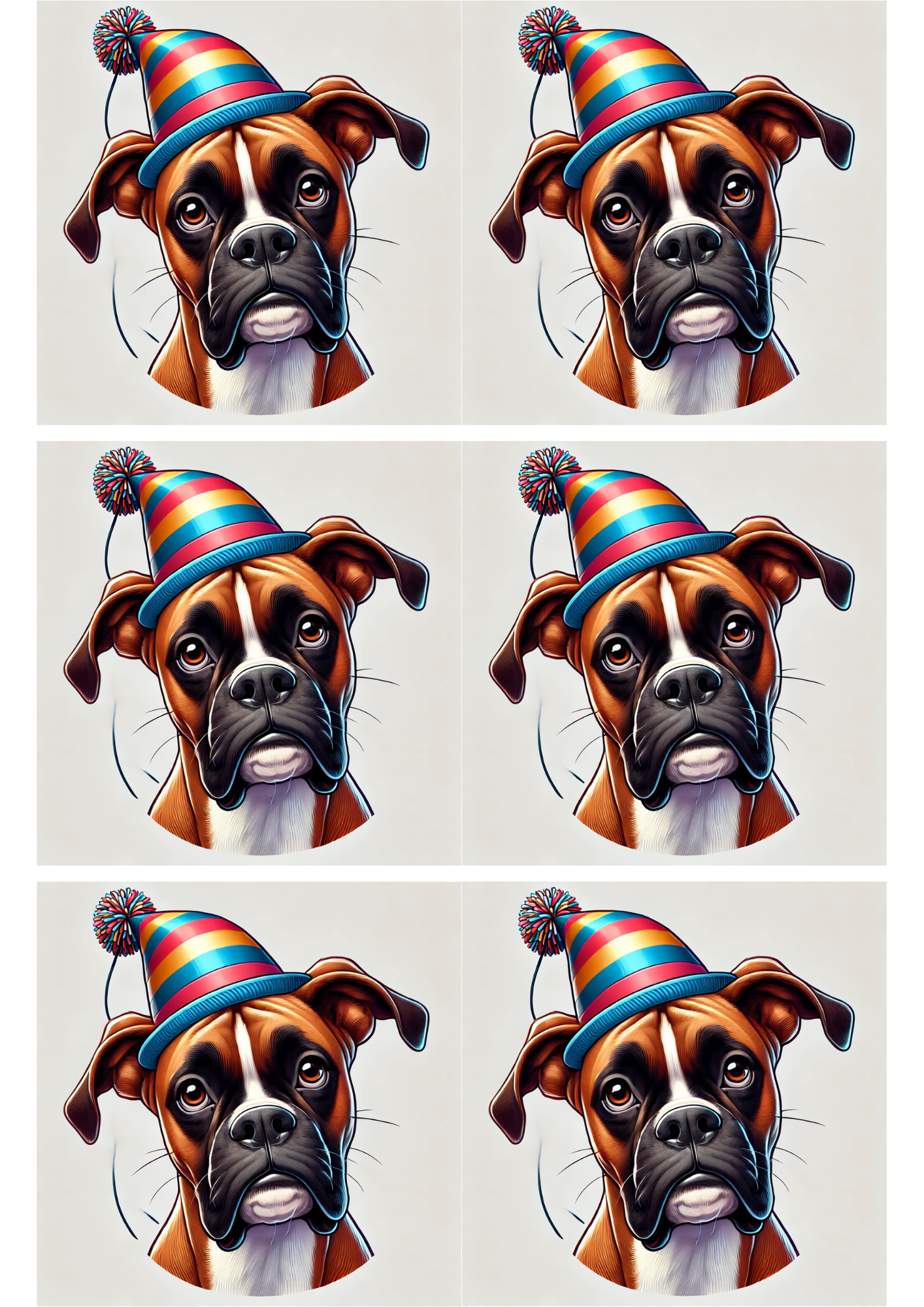 Sticker Sheet / Greeting Card – Boxer Dog Collage Cat. No. 2557