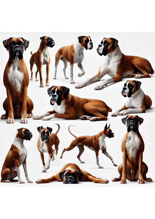 Sticker Sheet – Boxer Dog In Different Poses Full Cat. No. 2956
