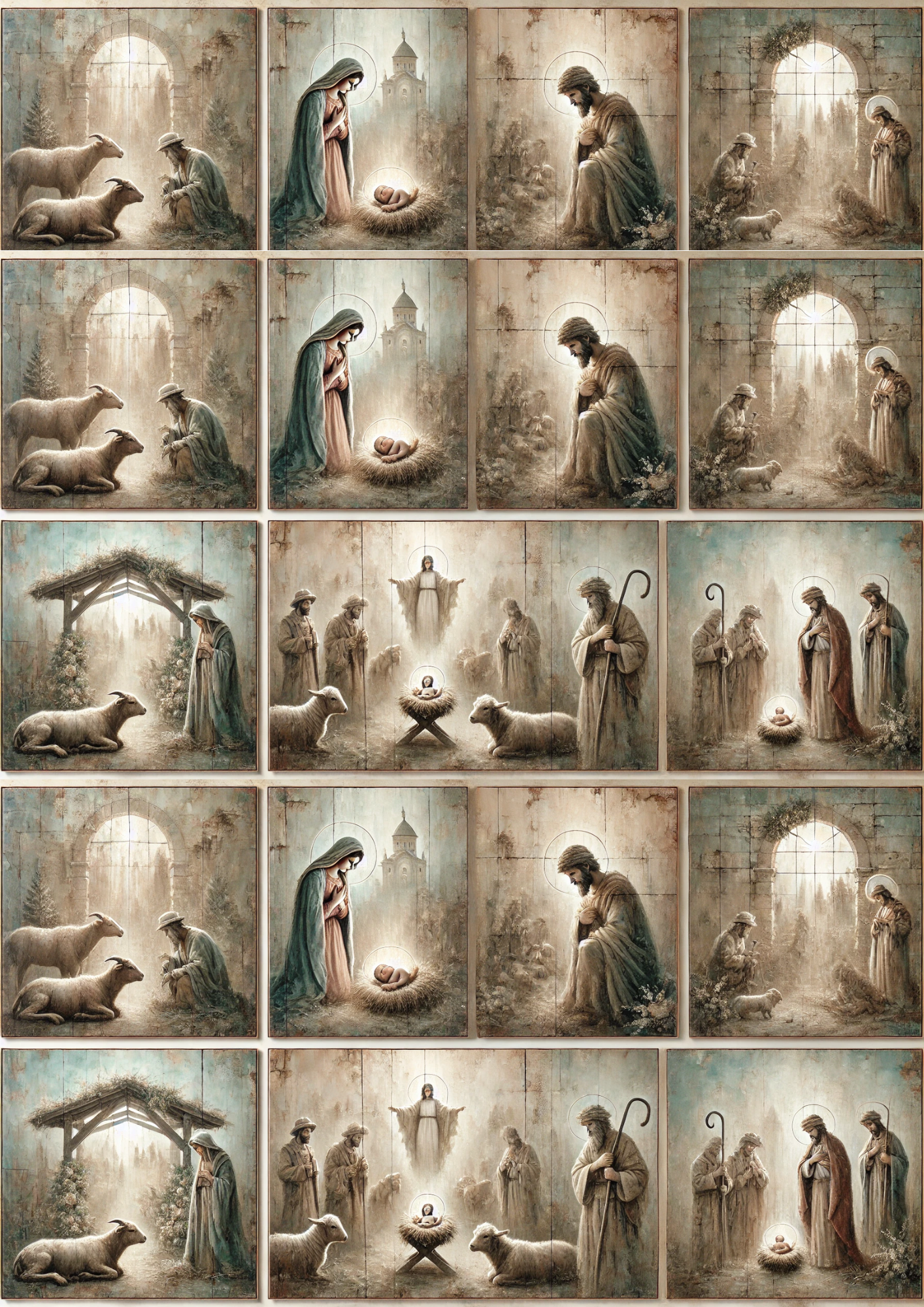 Sticker Sheet / Greeting Card – Birth of Jesus Collage Cat. No. 2961