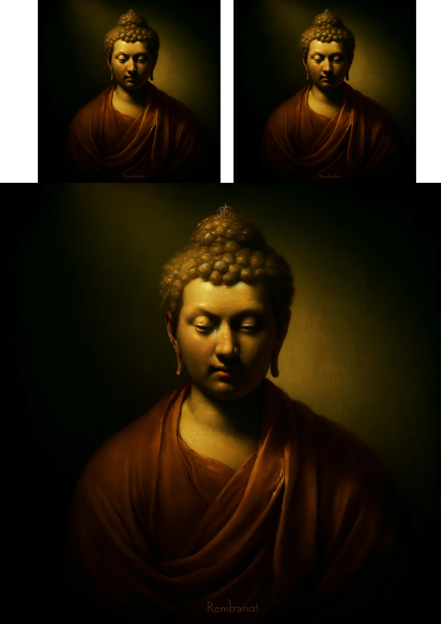 Sticker Sheet / Greeting Card – Buddha in Rembrandt Style Cat. No. 81