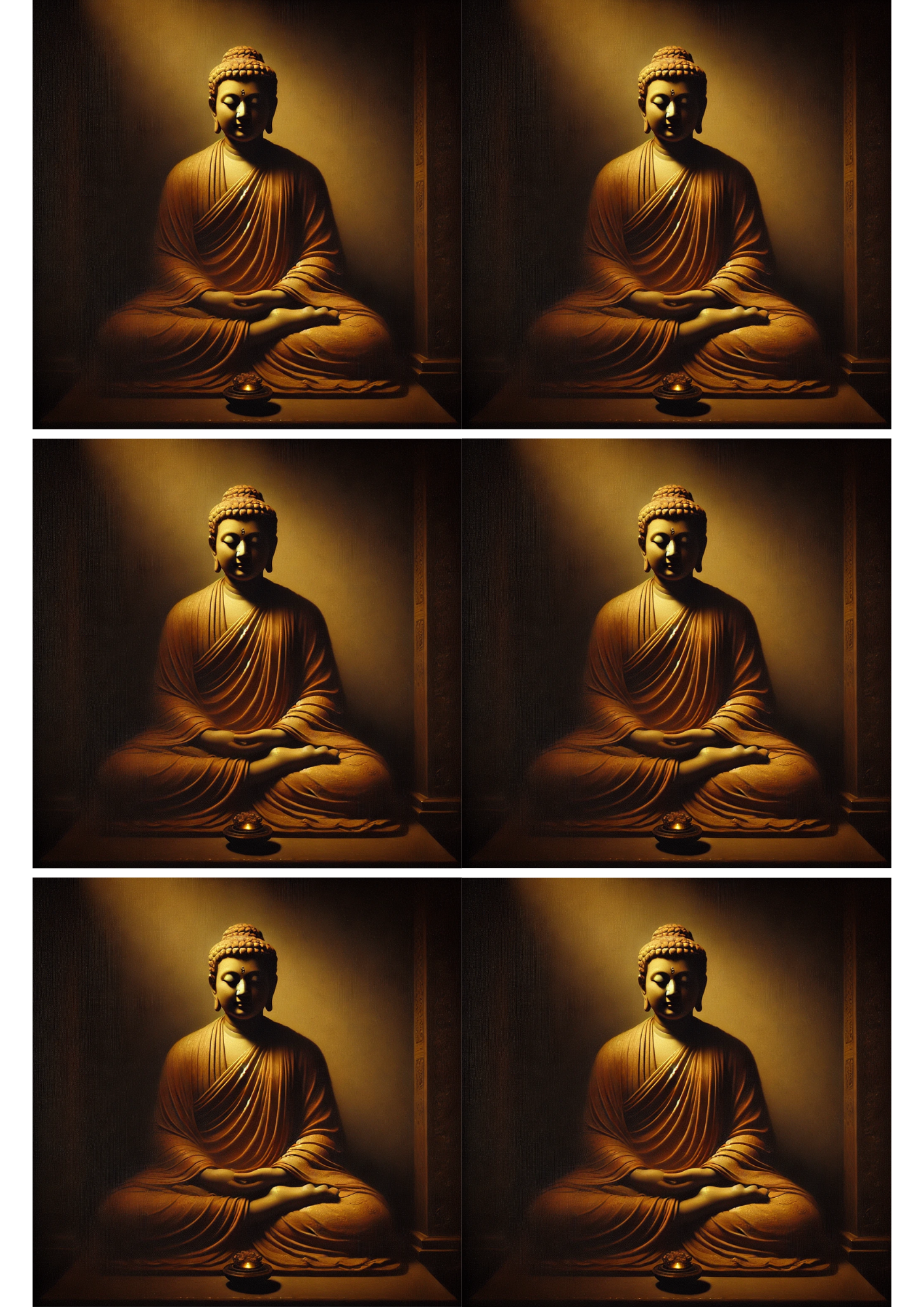 Sticker Sheet / Greeting Card – Meditating Buddha Collage Cat. No. 1716