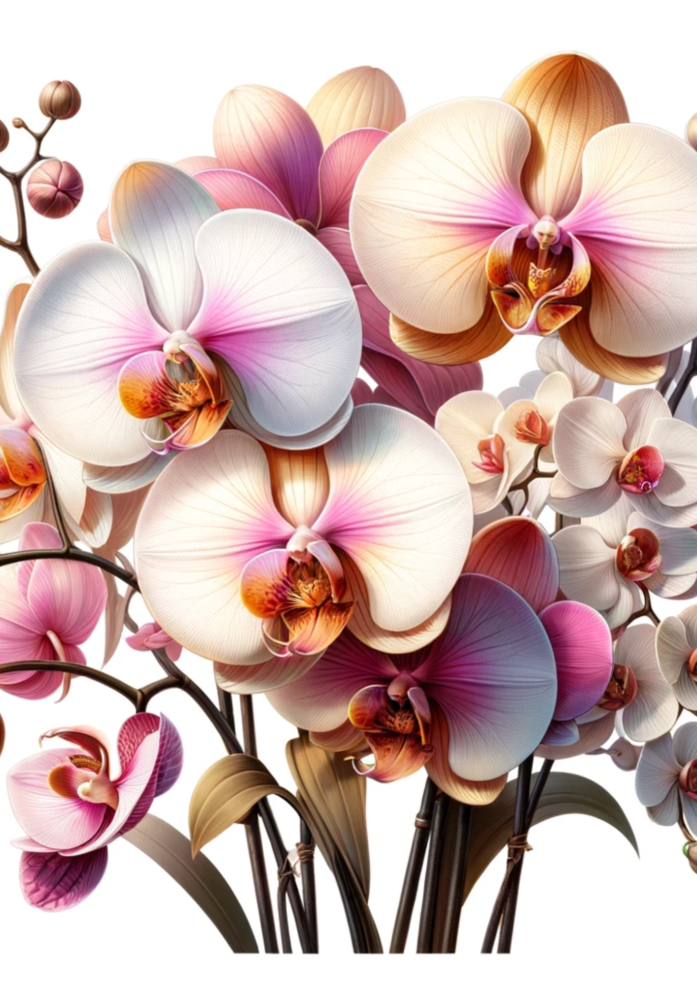 Sticker Sheet / Greeting Card – Orchid Bouquet Full Cat No. 641