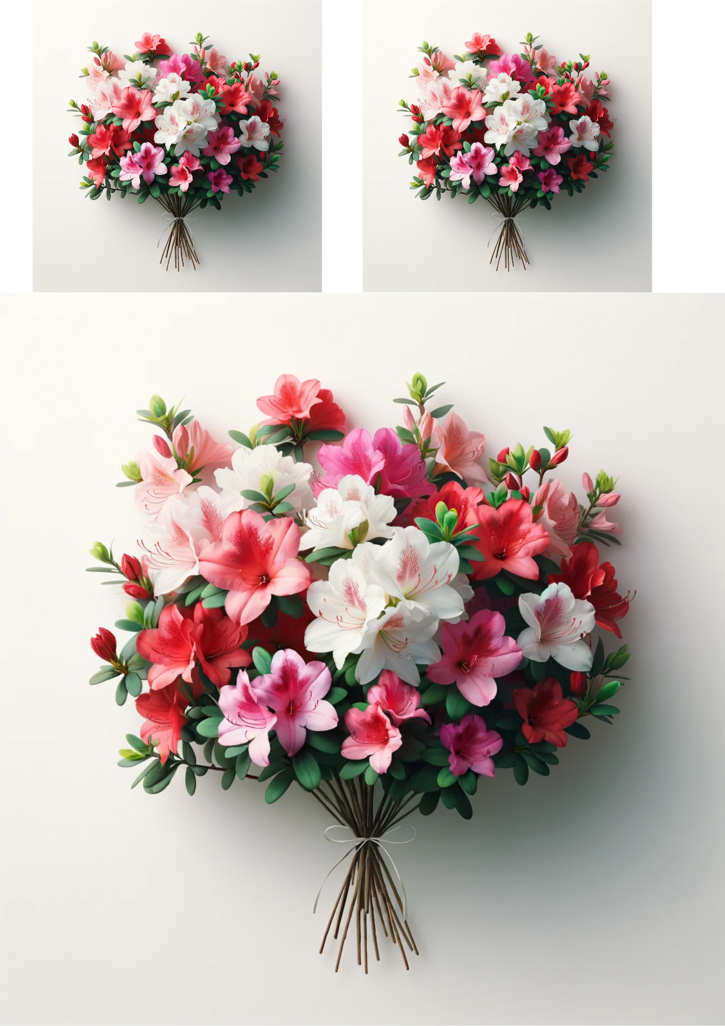 Sticker Sheet / Greeting Card – Azalea Bouquet Collage Cat No. 646