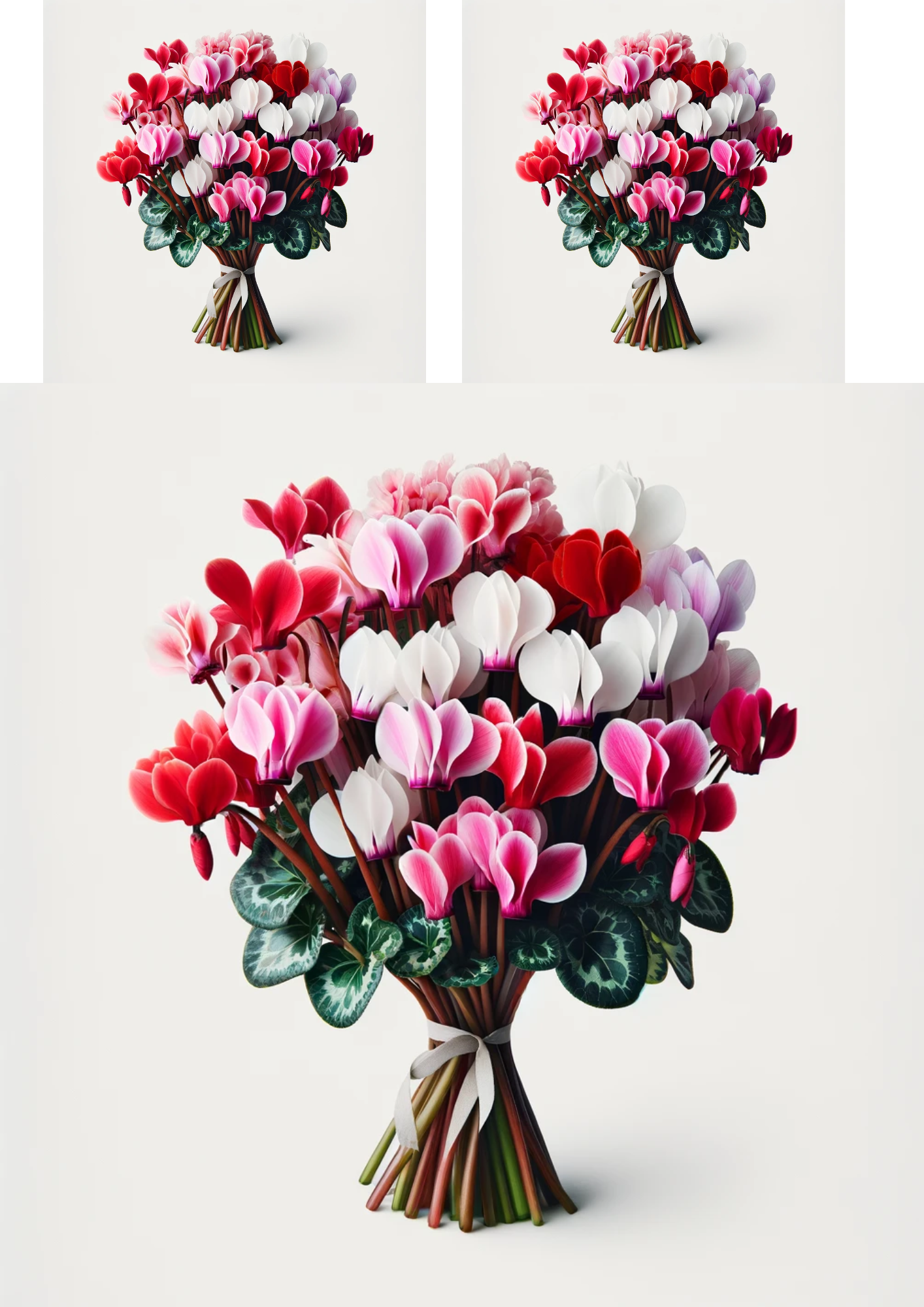 Sticker Sheet / Greeting Card – Cyclamen Bouquet Collage Cat No. 656