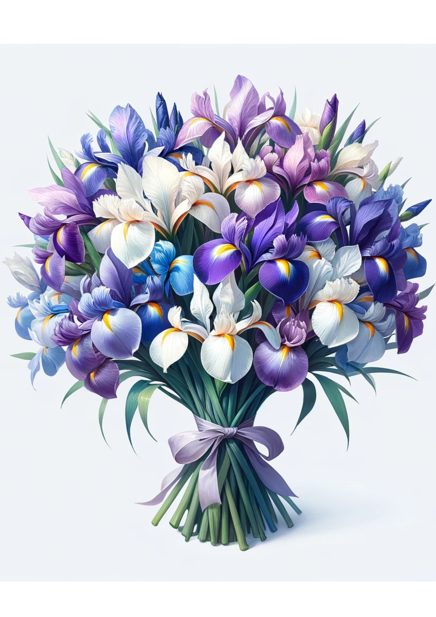 Sticker Sheet / Greeting Card – Bouquet of Irises Full Cat No. 679