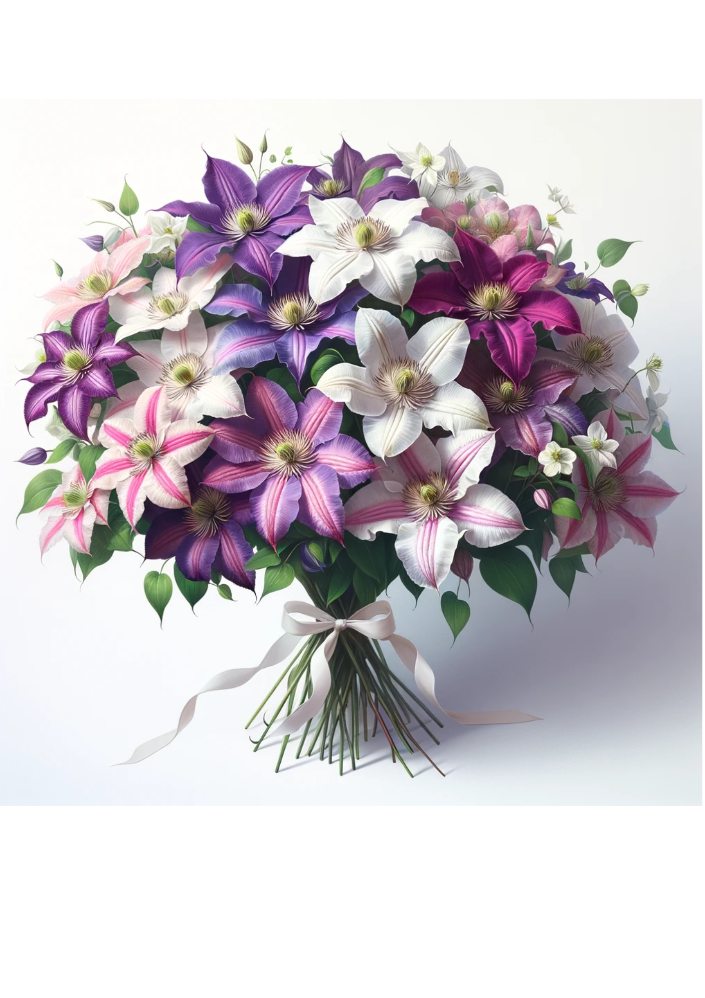 Sticker Sheet / Greeting Card – Bouquet of Clematis Full Cat No. 681