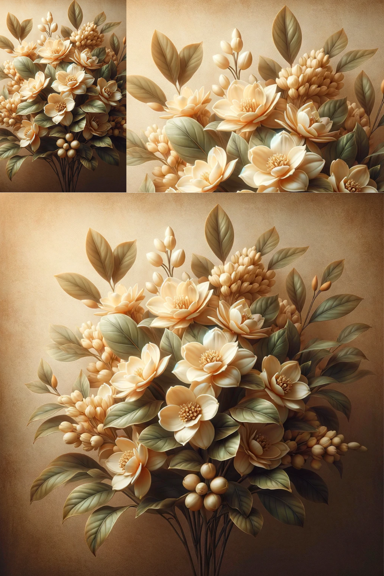 Sticker Sheet / Greeting Card – Sandalwood Flower Bouquet Cat. No. 94