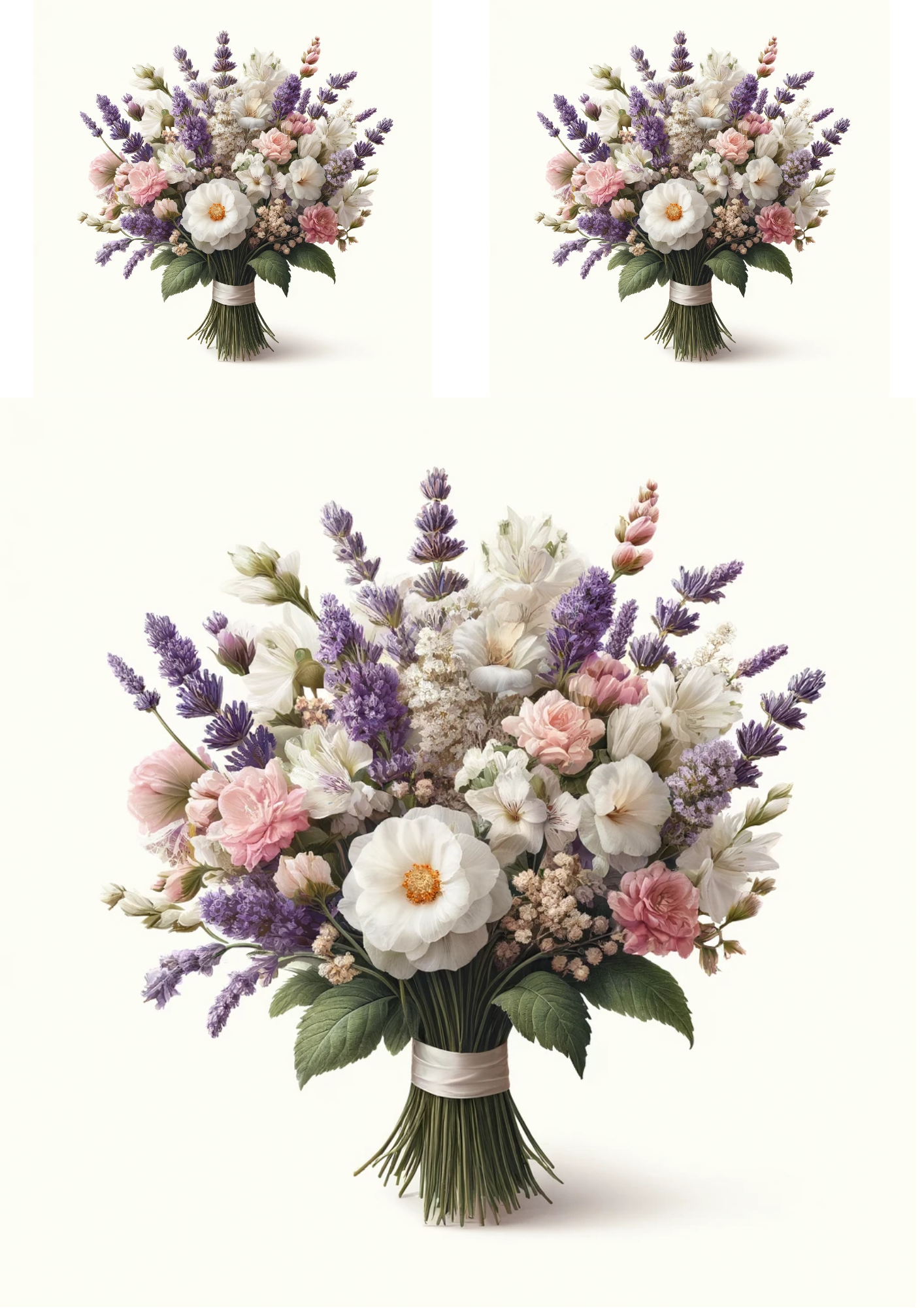 Sticker Sheet / Greeting Card – Bouquet of Lavender Collage Cat No. 688