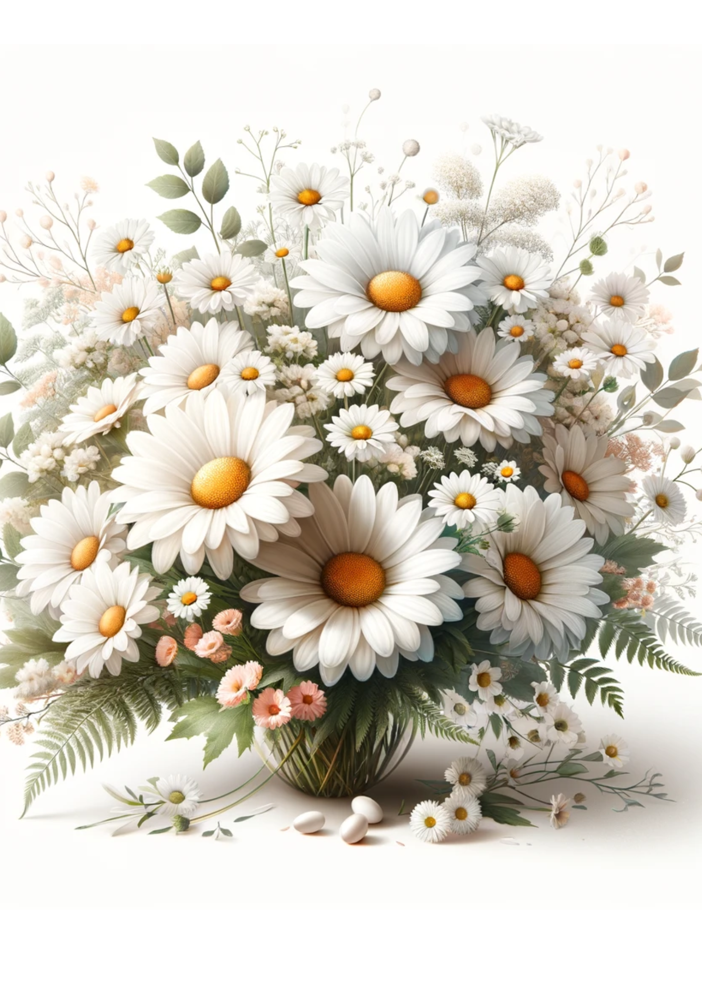 Sticker Sheet / Greeting Card – Bouquet of Daisies Full Cat No. 727