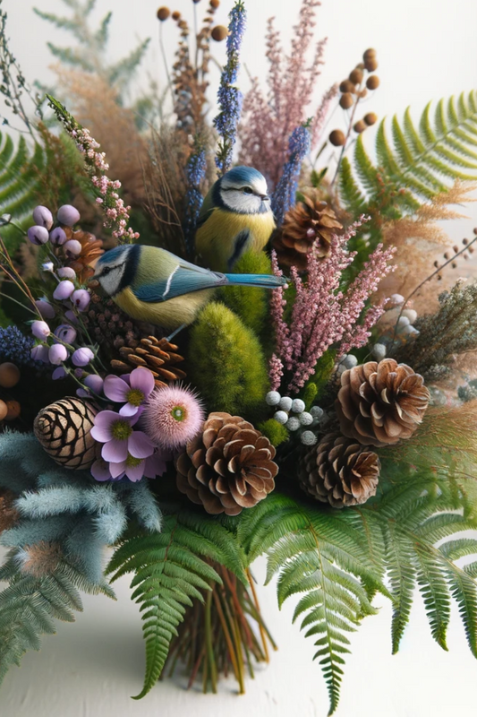 Sticker Sheet – Winter Bouquet Blue Titmice Full Cat No. 453