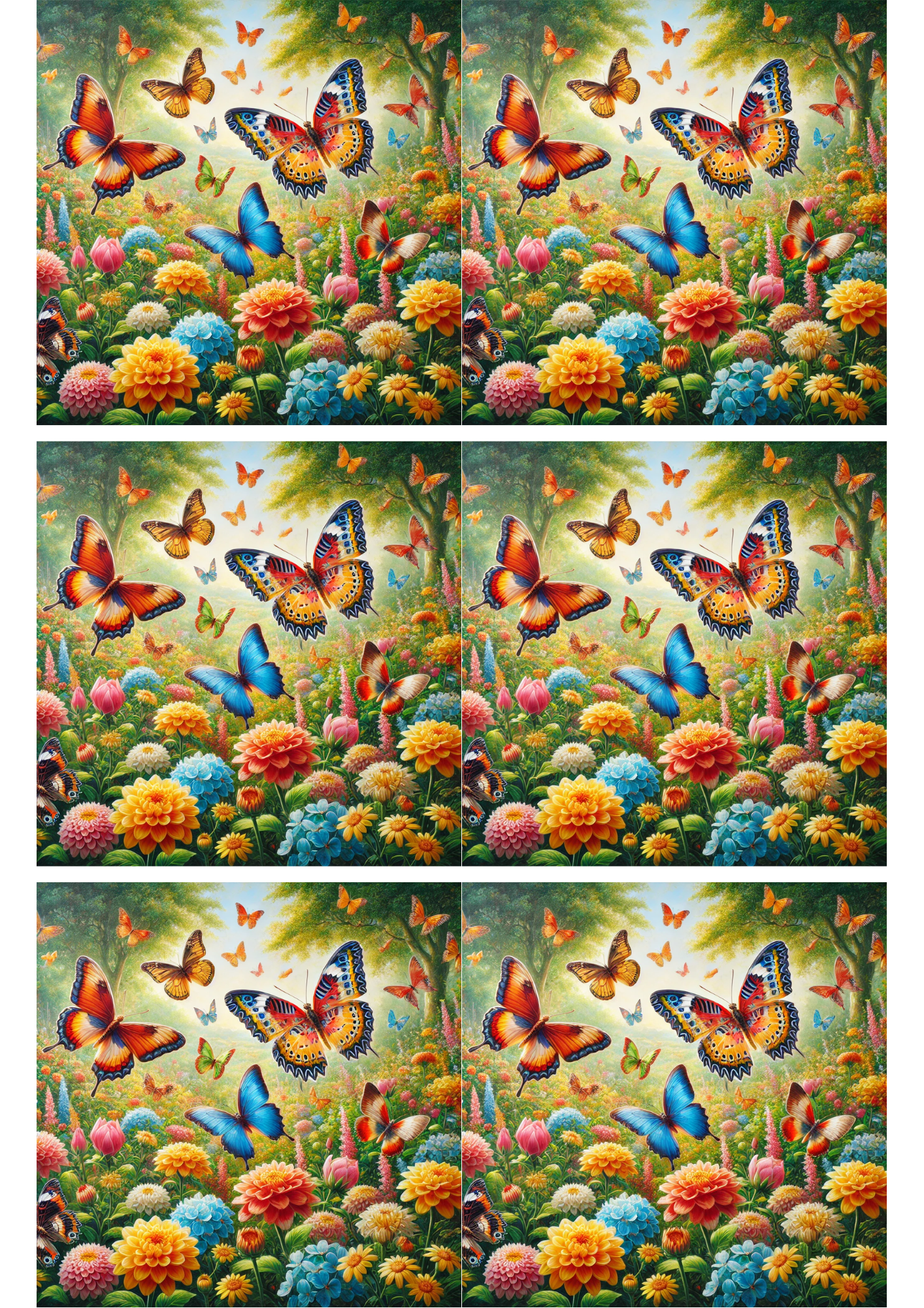 Sticker Sheet / Greeting Card – Butterflies 4 Collage Cat. No. 1779