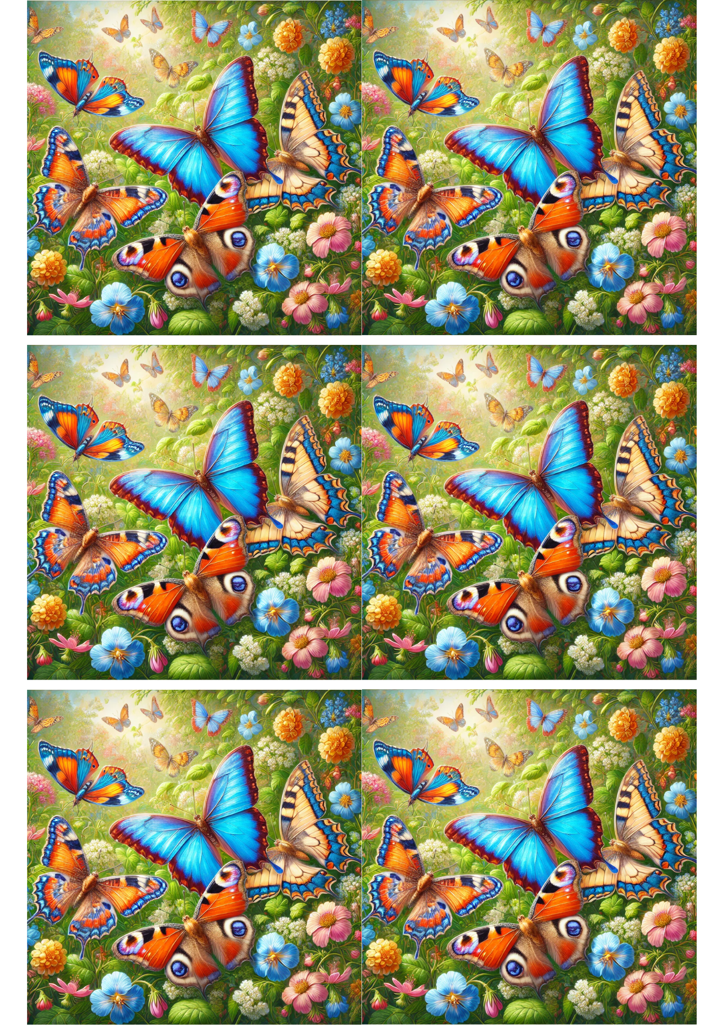 Sticker Sheet / Greeting Card – Butterflies Collage Cat. No. 1774