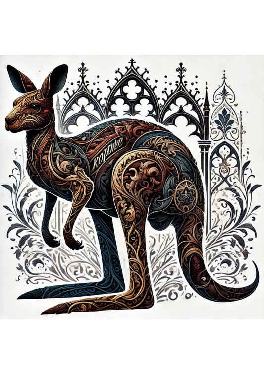 Sticker Sheet Kangaroo Gothic Style Full Cat. No. 1701