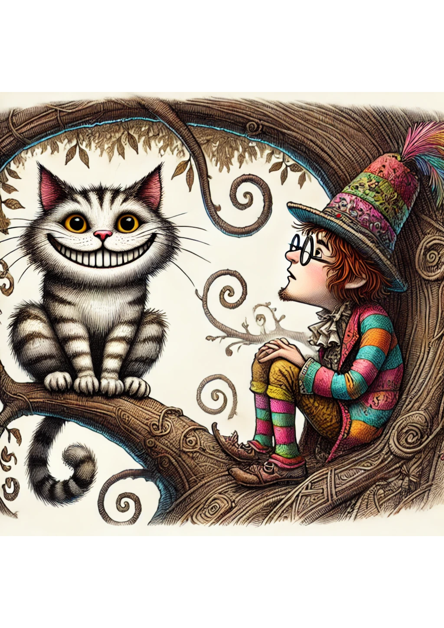 Sticker Sheet / Greeting Card – Smiling Cat Full Cat. No. 2964