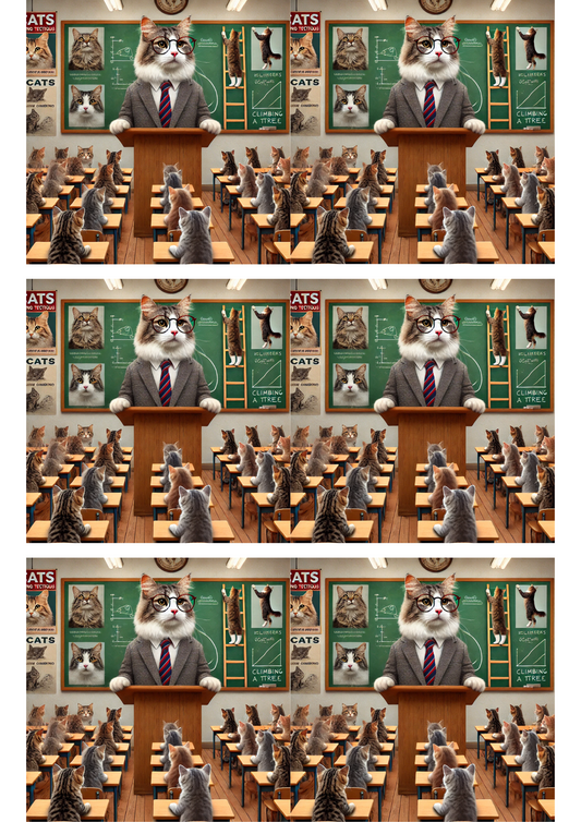 Sticker Sheet – Cat Teacher Teaches Little Kittens Collage Cat. No. 2807