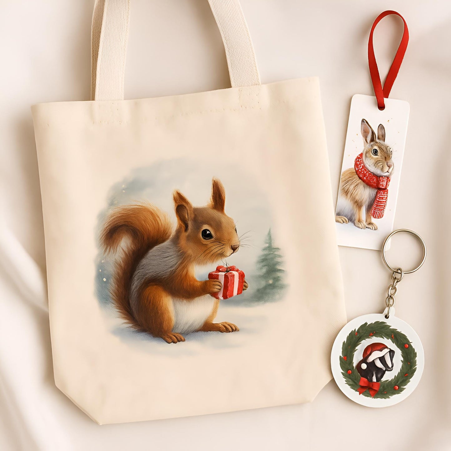 Klistremerkeark – Akvarell juledyr clipart-pakke: 118 PNG, 300 DPI (digital nedlasting)