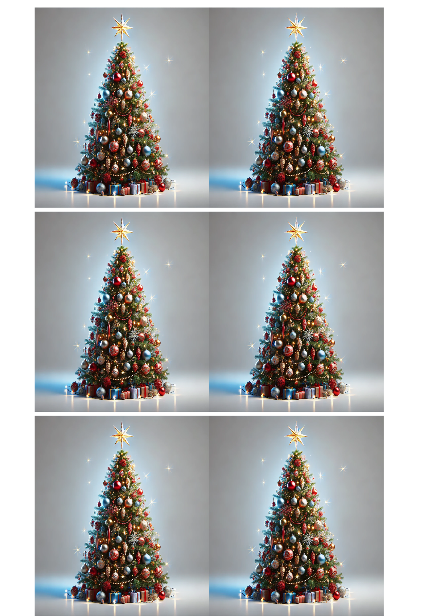 Sticker Sheet / Greeting Card – Christmas Tree Collage Cat. No. 1492