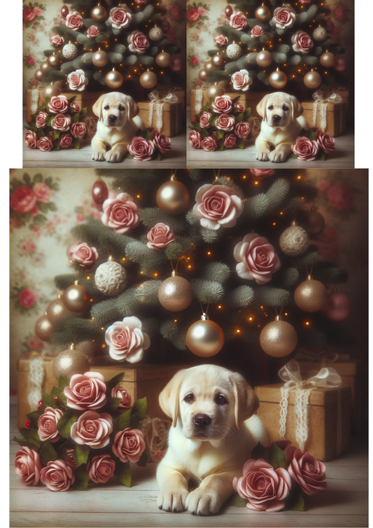 Sticker Sheet – Labrador Christmas Tree Collage Cat No. 755