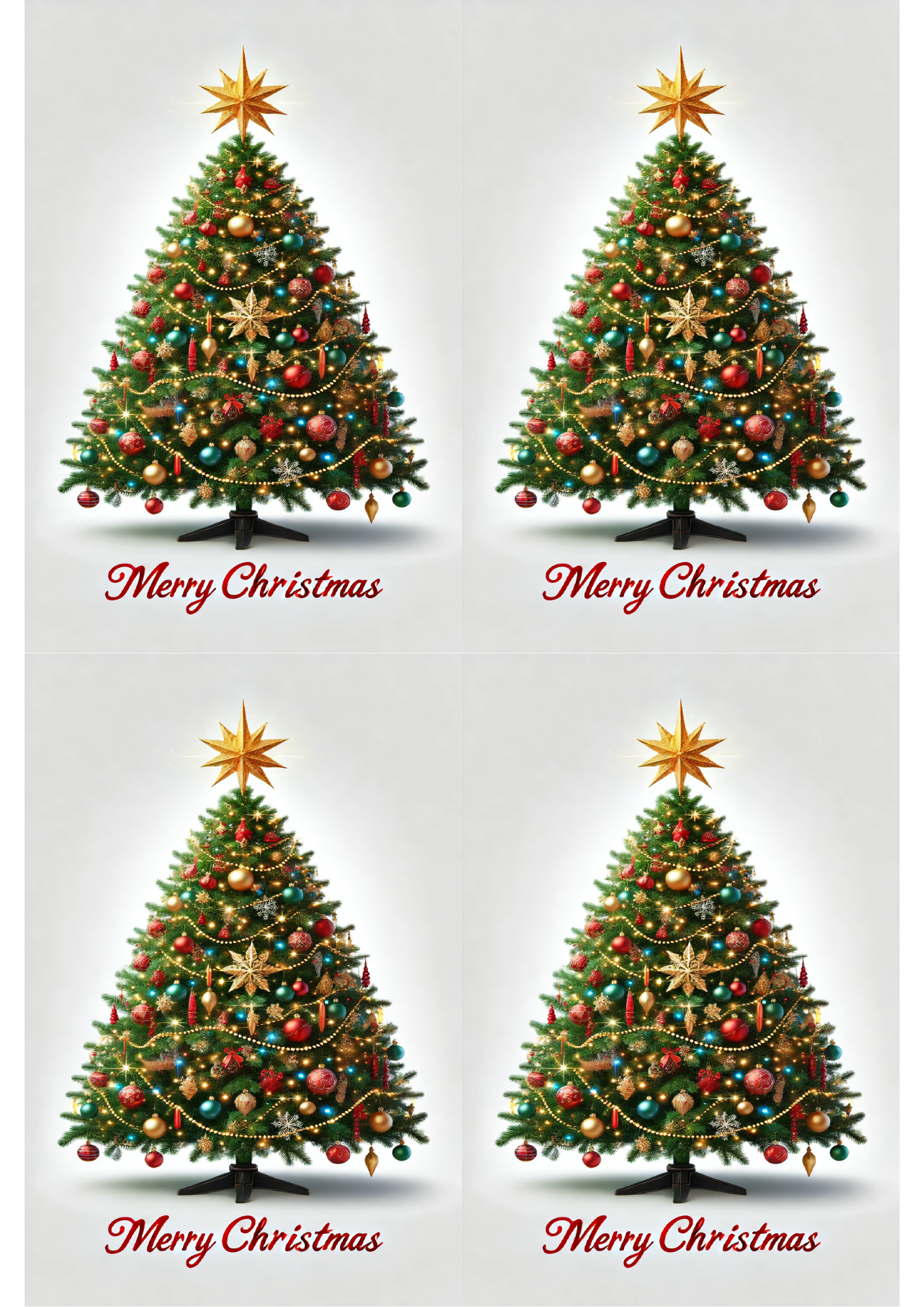 Sticker Sheet / Greeting Card – Christmas Tree Merry Christmas Collage Cat. No. 1494