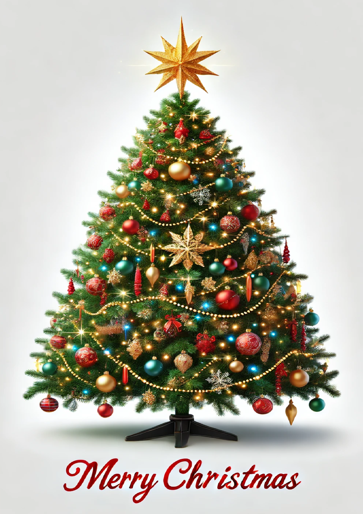 Sticker Sheet / Greeting Card – Christmas Tree Merry Christmas Full Cat. No. 1495