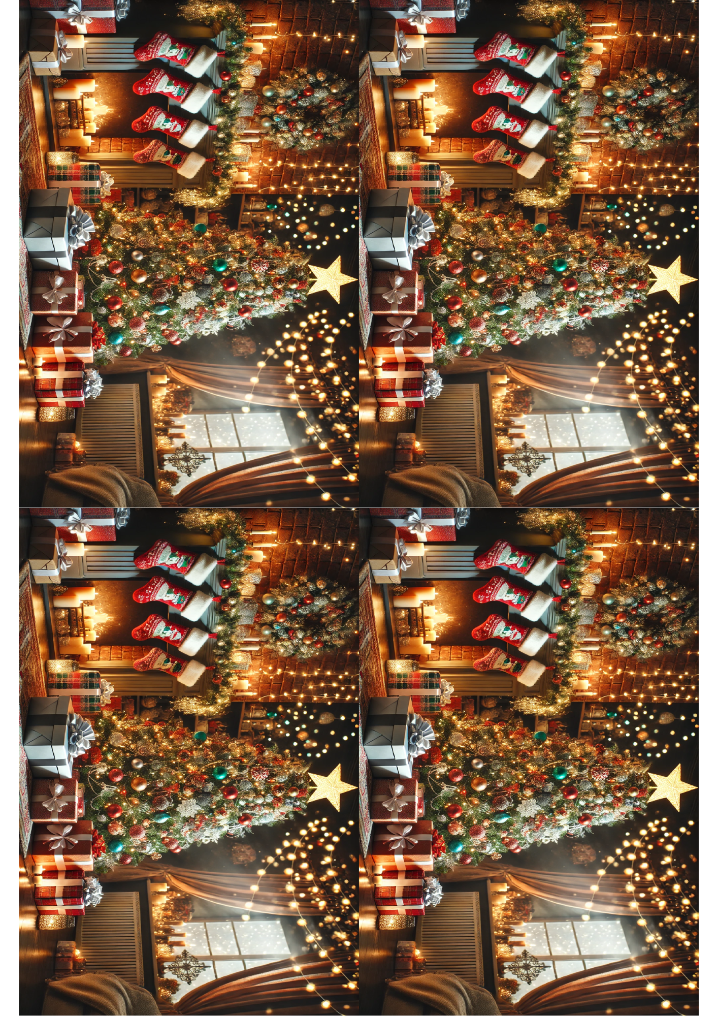 Sticker Sheet / Greeting Card – Christmas Tree and Gifts Collage Cat. No. 1498