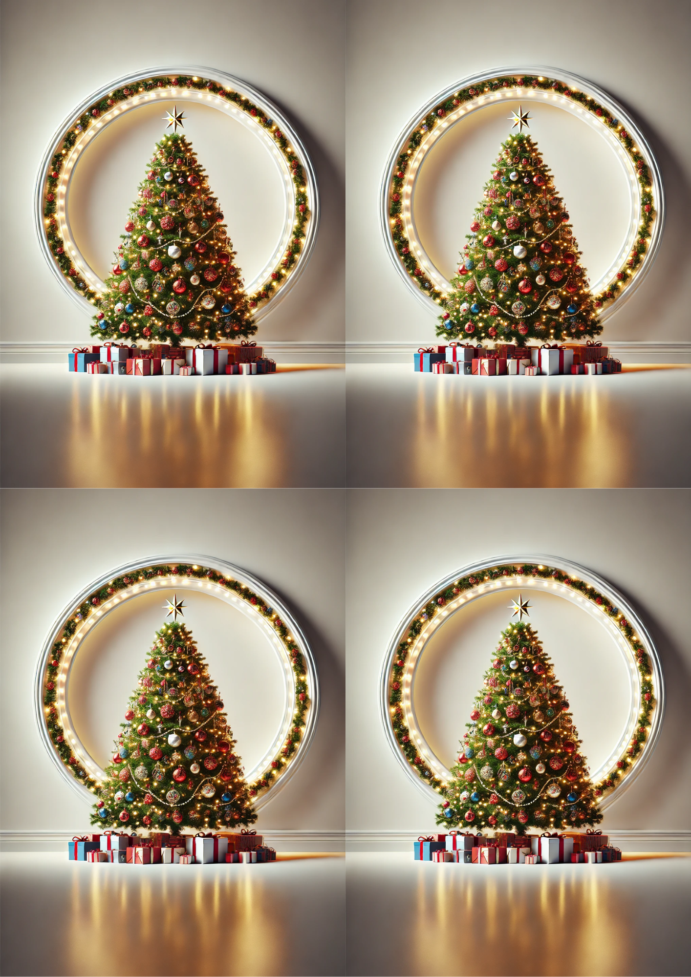 Sticker Sheet / Greeting Card – Christmas Tree In Room Collage Cat. No. 1502