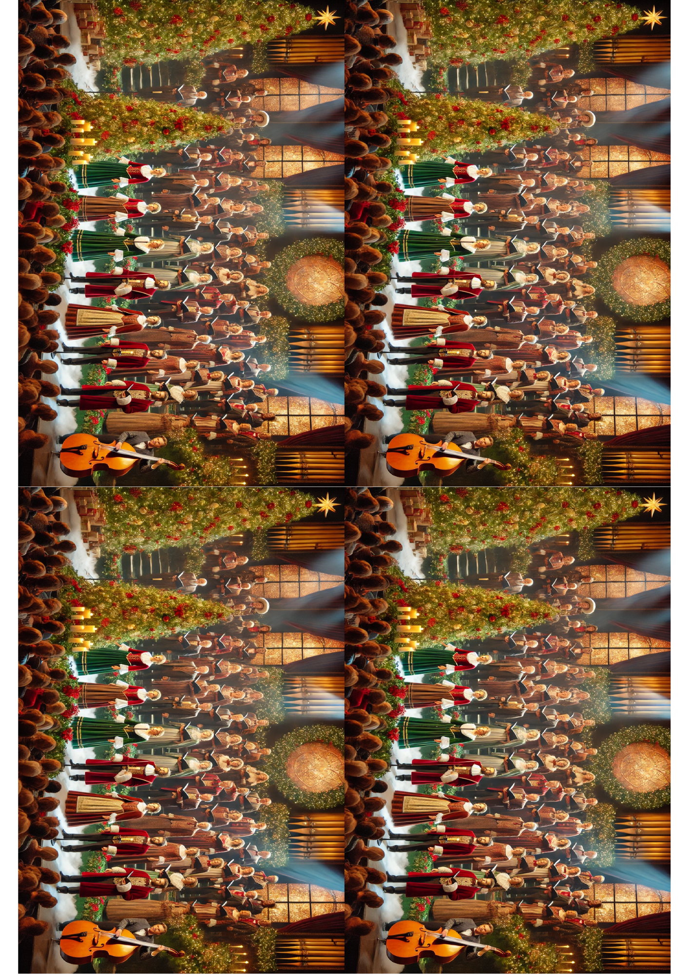 Sticker Sheet / Greeting Card – Christmas Choir Collage Cat. No. 1504