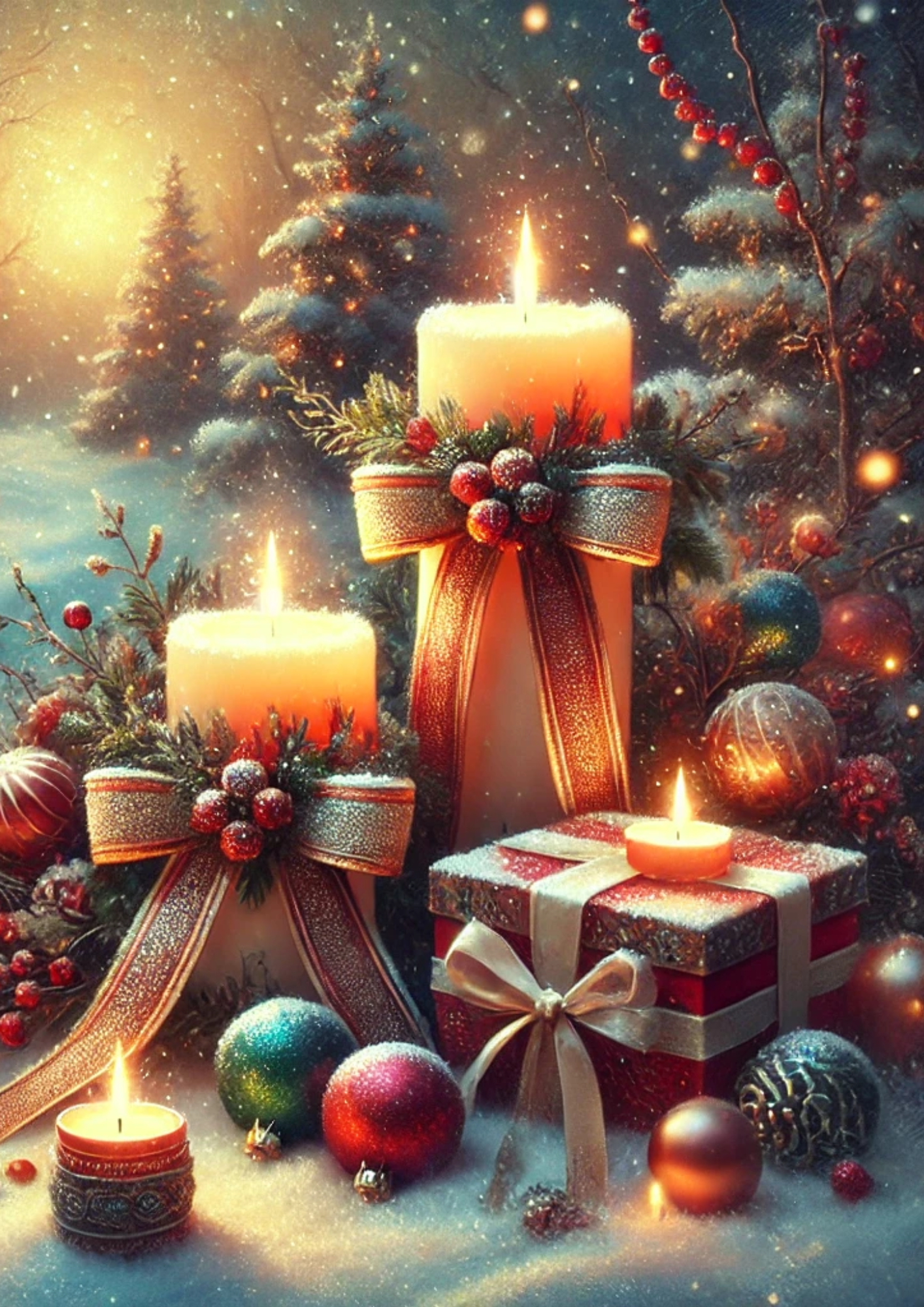 Sticker Sheet / Greeting Card – Christmas Candles Full Cat. No. 1794