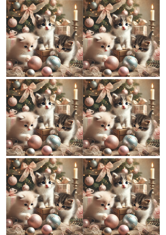 Sticker Sheet Christmas Cat Collage Cat. No. 1860