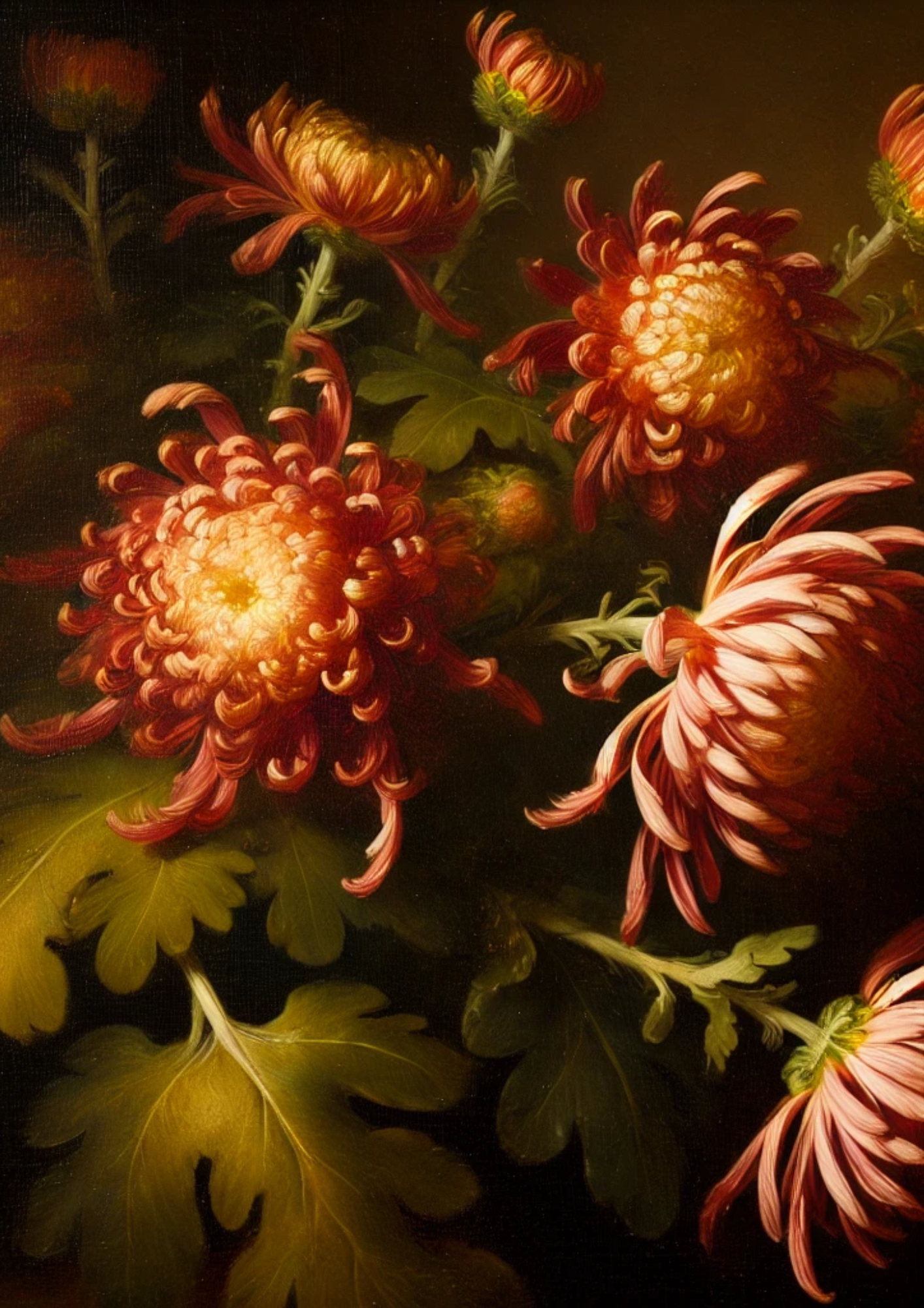 Sticker Sheet / Greeting Card – Chrysanthemums Full Cat. No. 1800