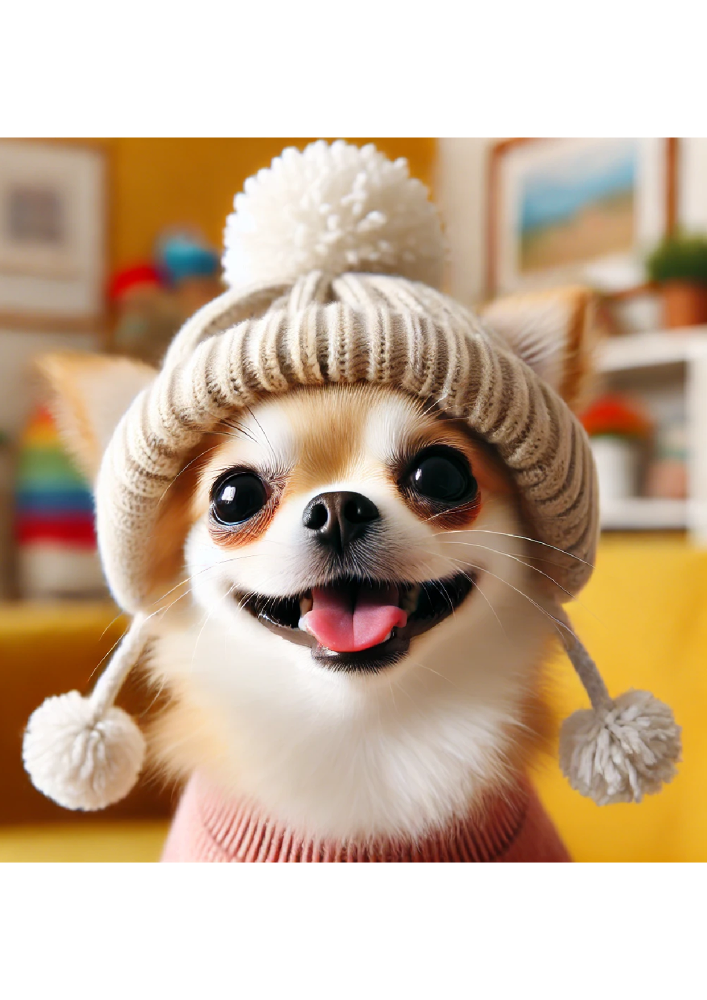 Sticker Sheet / Greeting Card – Chihuahua Dog In Winter Hat Full Cat. No. 2564