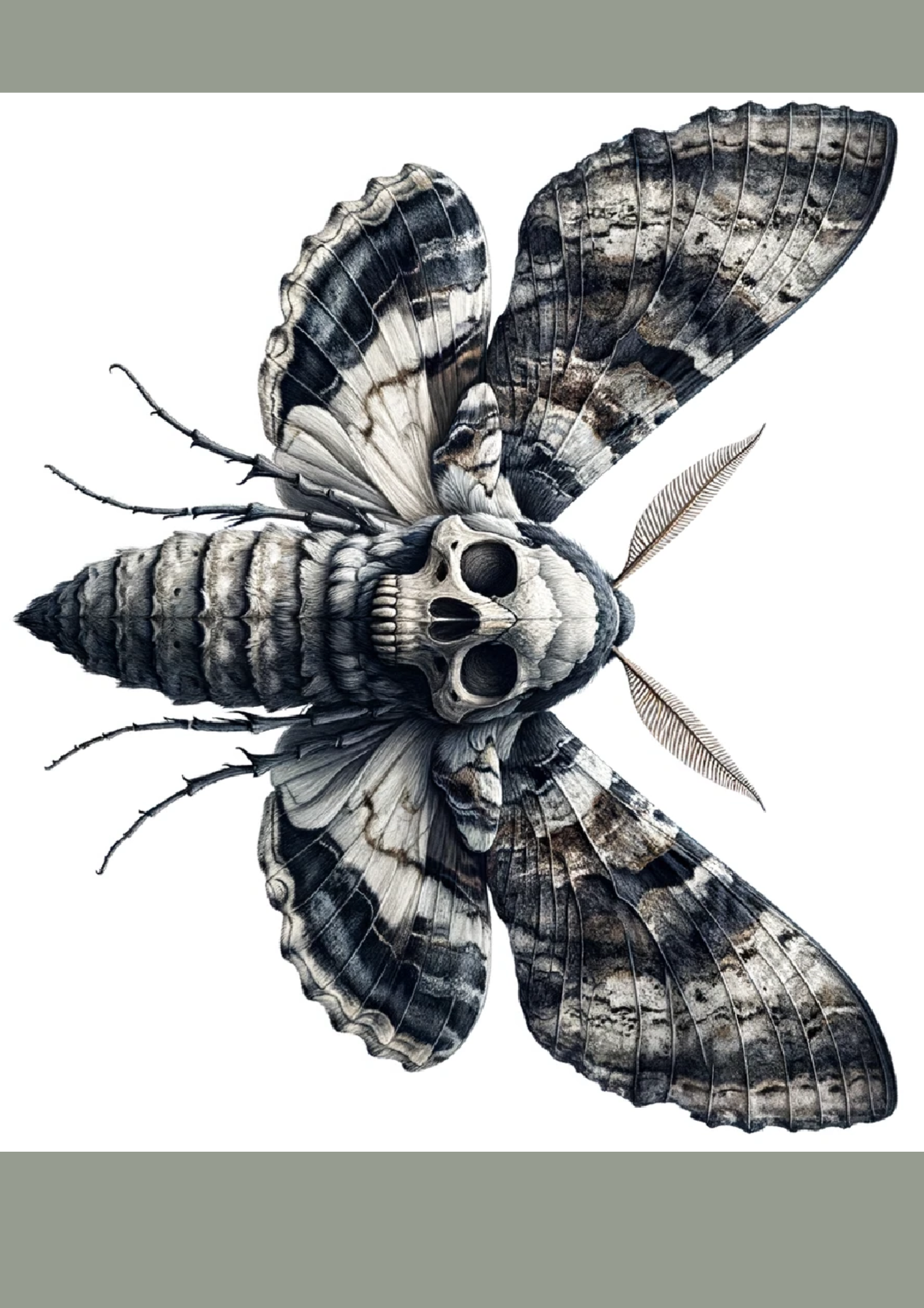 Sticker Sheet / Greeting Card – Moth Death's Head Full Cat No. 1052