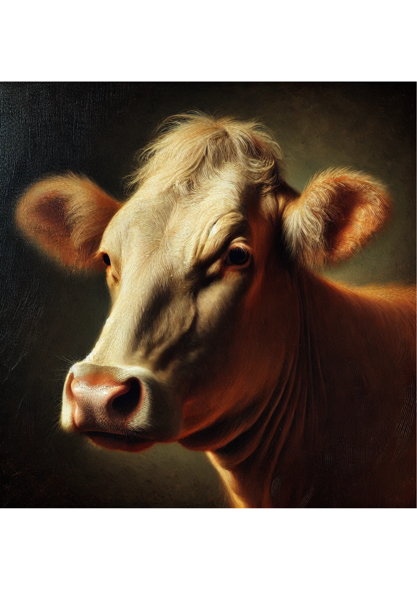 Sticker Sheet / Greeting Card – Cow In The Style Of Rembrandt Full Cat. No. 1802