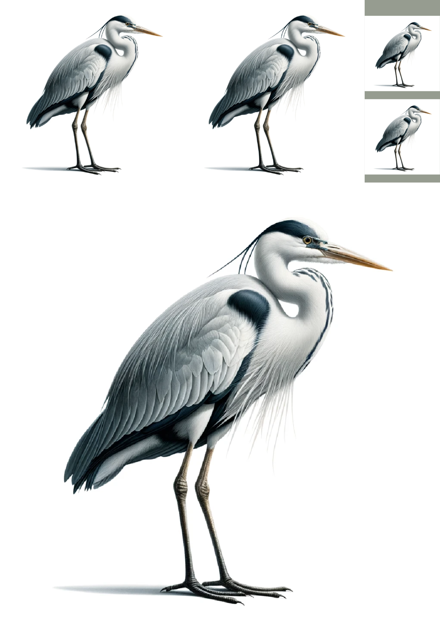 Sticker Sheet / Greeting Card – Heron Collage Cat No. 1053