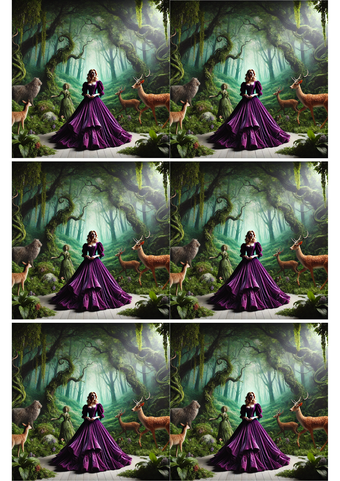 Sticker Sheet / Greeting Card – Witch In The Forest Collage Cat. No. 1805