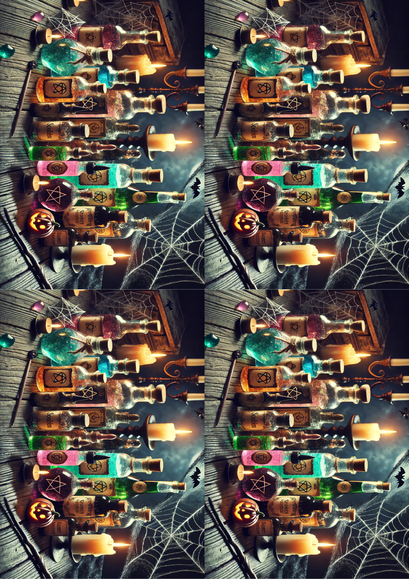 Sticker Sheet / Greeting Card – Magic Potions Collage Cat. No. 1598