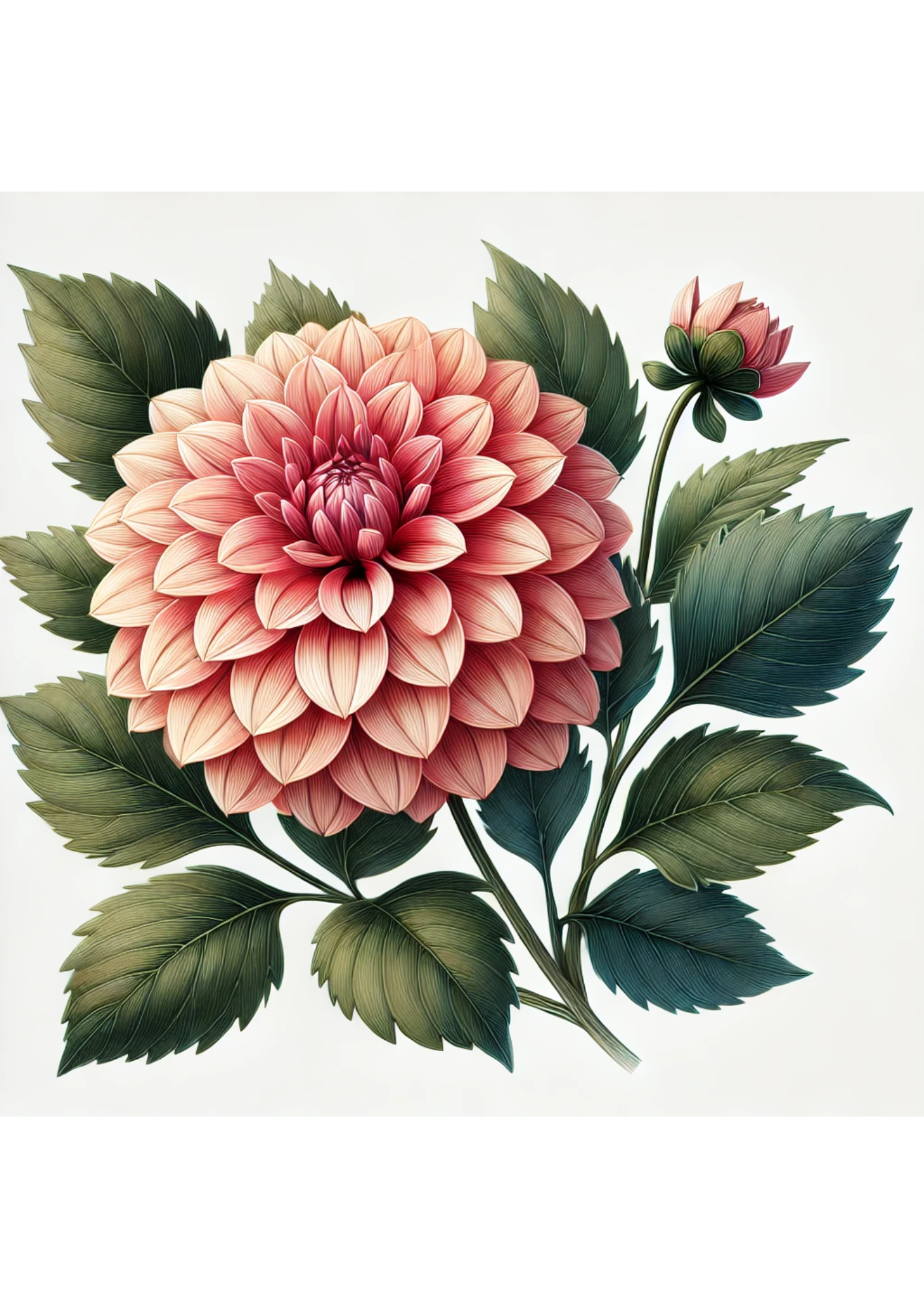 Sticker Sheet / Greeting Card – Dahlia Flower Full Cat. No. 2974