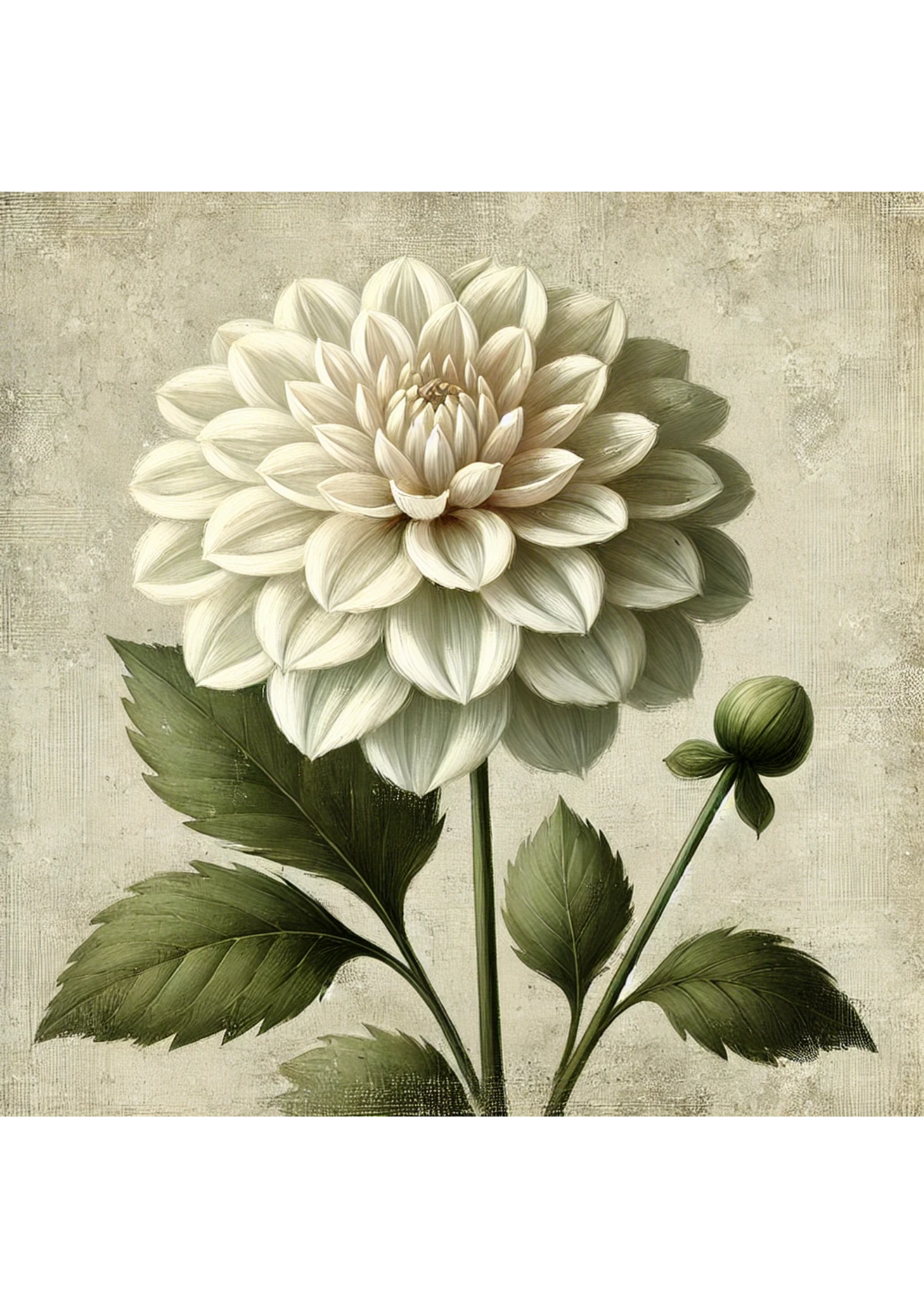 Sticker Sheet / Greeting Card – Dahlia Flower On White Background Full Cat. No. 2978