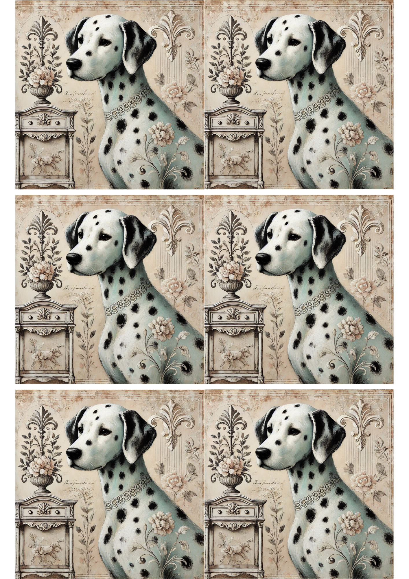 Sticker Sheet / Greeting Card – Dalmatian Dog Collage Cat. No. 1807