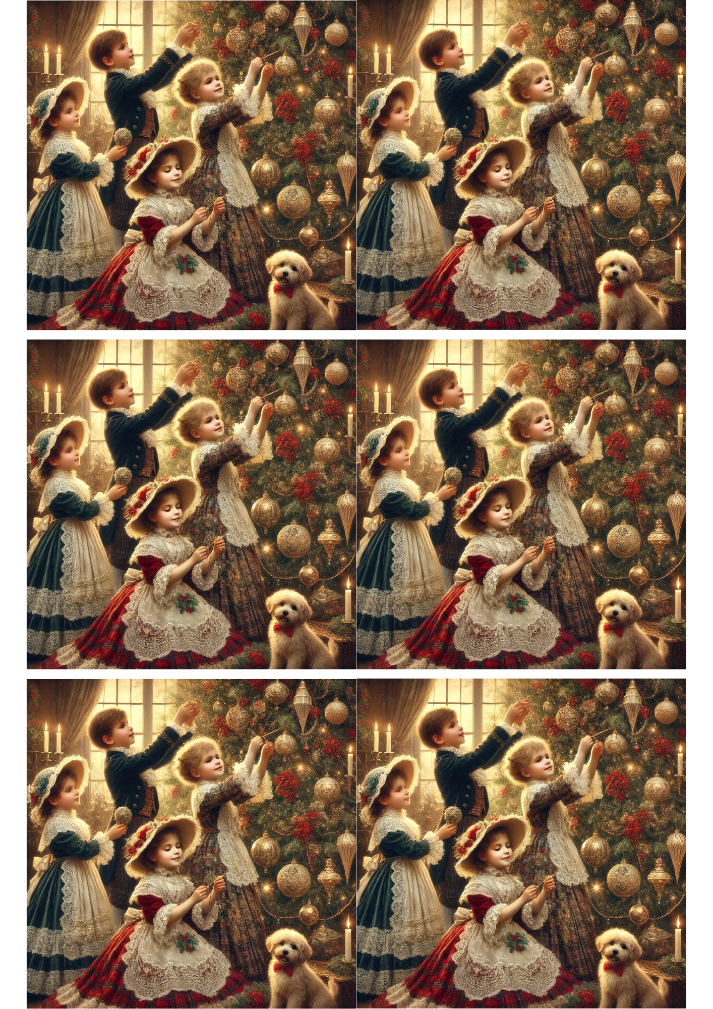 Sticker Sheet / Greeting Card – Christmas Tree Decoration Collage Cat. No. 1811