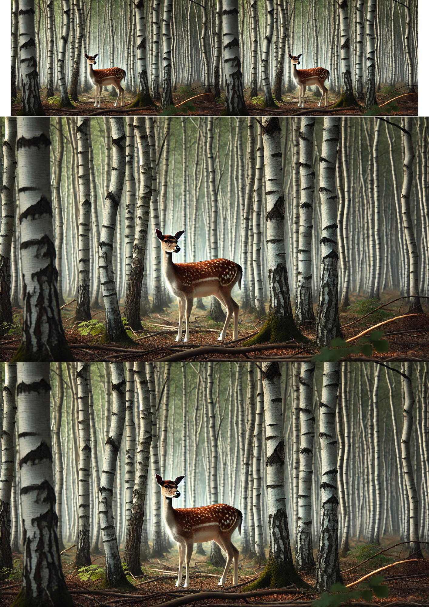 Sticker Sheet / Greeting Card – Roe Deer Collage Cat. No. 1862